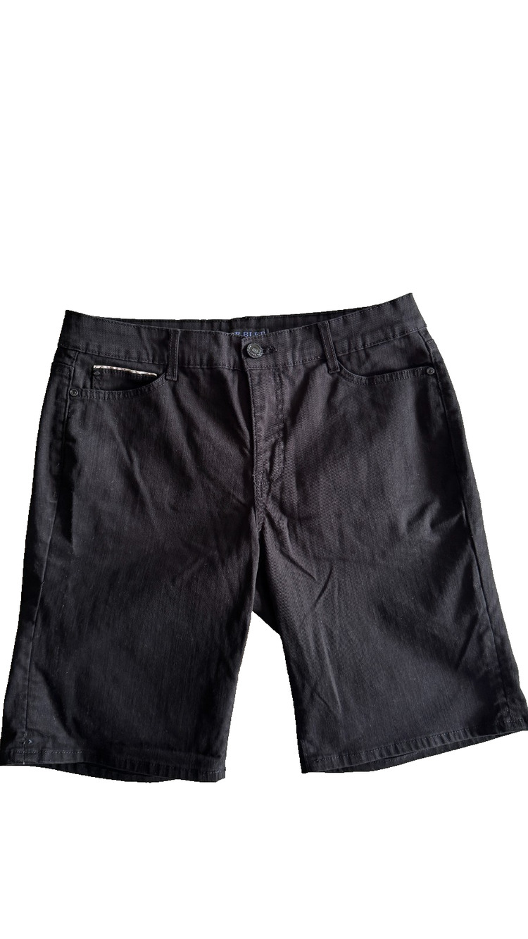 Code Bleu Gwen Denim Shorts Womens 12P Black Bermuda 10" Stretch Zipper 5 Pocket